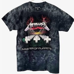 Metallica Shirt‎ Men Size Medium Blue Tie-Dye Master of Puppets Band Tee Unisex